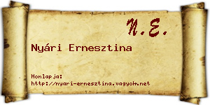 Nyári Ernesztina névjegykártya